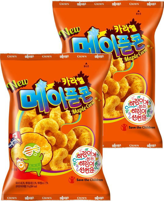 크라운 카라멜 메이플콘, 74g, 2개