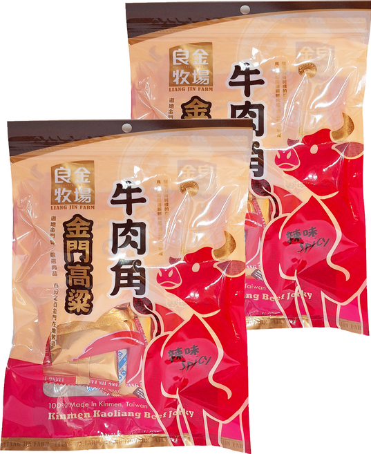 良金牧場 金門高粱 辣味牛肉角, 165g, 2包