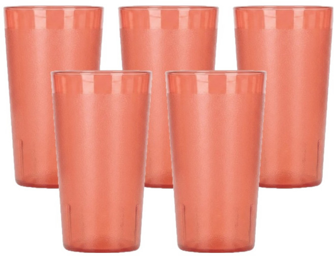 리빙메이트 국산 PC 안깨지는 물컵 340ml, 적색, 5개