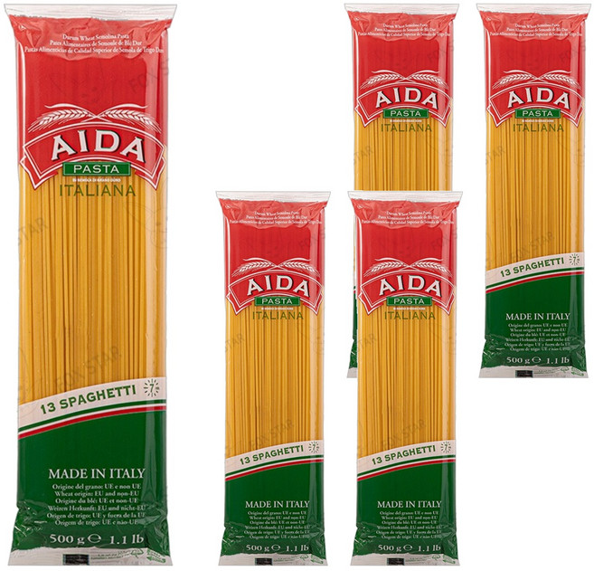 청정원 AIDA 스파게티, 500g, 5개