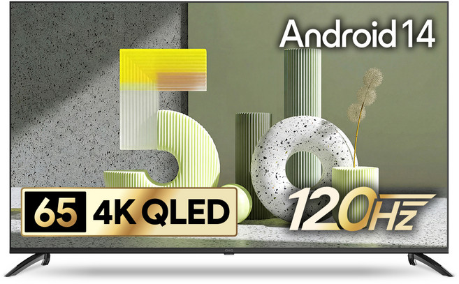 더함 CHIQ 4K UHD QLED DLG 120Hz 돌비 AI 스마트 구글5.0 TV, 165cm(65인치), UA651QLED Google5.0 120Hz 2025, 스탠드형, 방문설치