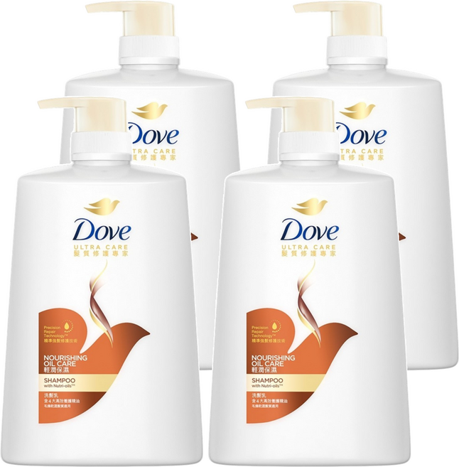 Dove 多芬 輕潤保濕洗髮乳, 1L, 4瓶
