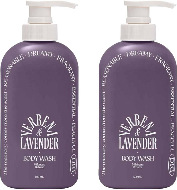 오디드 밀크인세라 퍼퓸 바디워시 버베나라벤더, 2개, 500ml