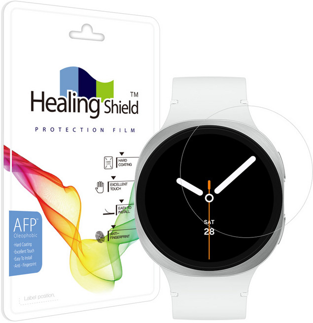 힐링쉴드 갤럭시워치 올레포빅 고광택 액정보호필름 2p 세트, 1세트