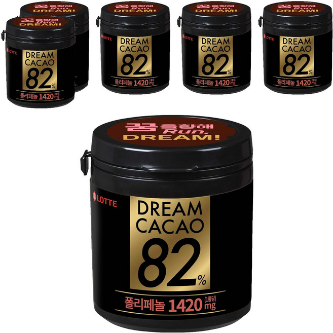 롯데웰푸드 드림카카오 82% 폴리페놀 1420mg 초콜릿, 86g, 18개