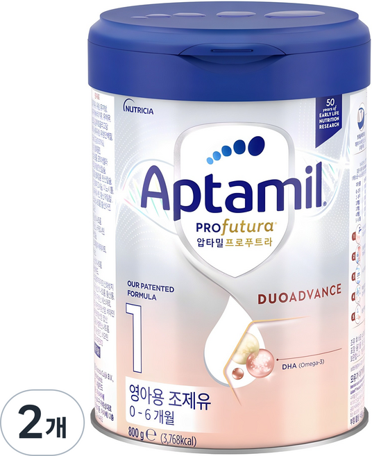 압타밀 프로푸트라 듀오어드밴스 분유 1단계, 800g, 2개