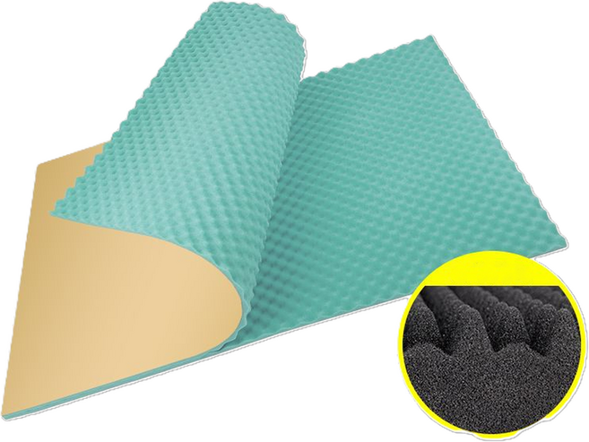 Delirium 阻燃壁掛式 臥室 錄音室 隔音 防音 吸音材料 高密度一體成型泡棉 100cm x 1000cm x 厚度 5cm, 綠色, 1個