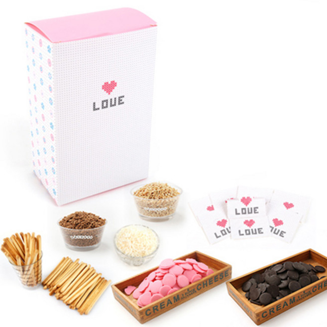 붐스토리 빼빼럽 막대과자 만들기 세트, 소스틱 40p + 초콜릿 200g + 데코용품 + 포장용품, 1세트