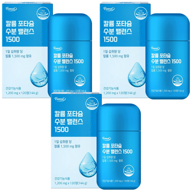 퍼니트 칼륨 포타슘 수분 밸런스 1500, 120정, 3개