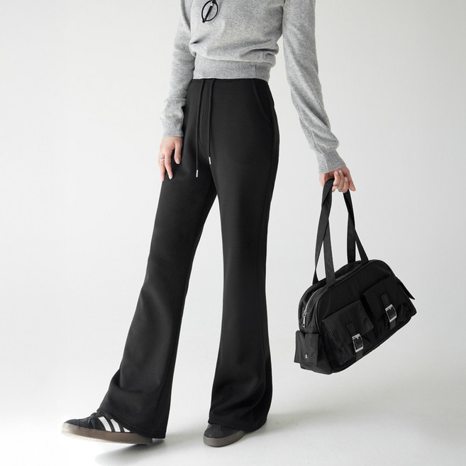 코튼클로젯 여성용 세미 부츠컷 트레이닝 밴딩 팬츠