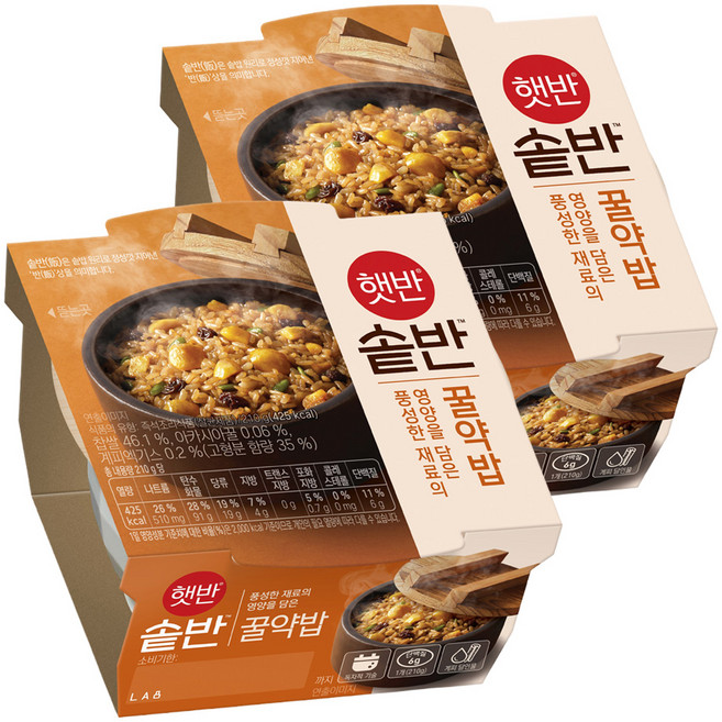 햇반 솥반 꿀약밥, 210g, 2개