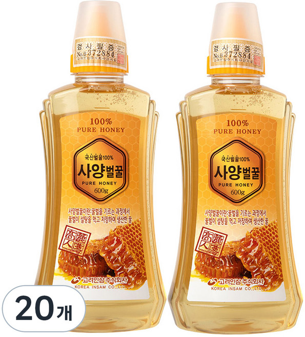 고려인삼 사양 벌꿀, 600g, 20개