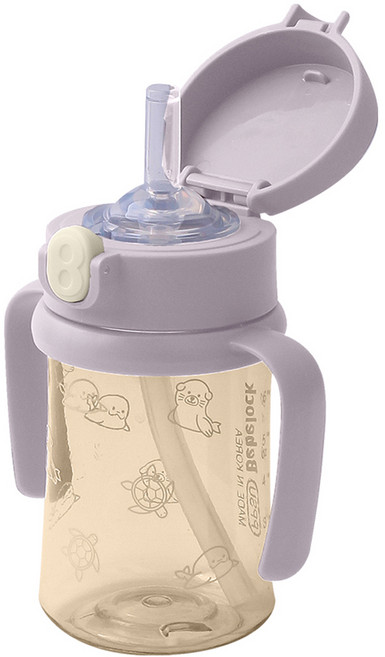 베베락 국내 제조 아이와 PPSU 원터치 빨대컵, 210ml, 1개, 라벤더