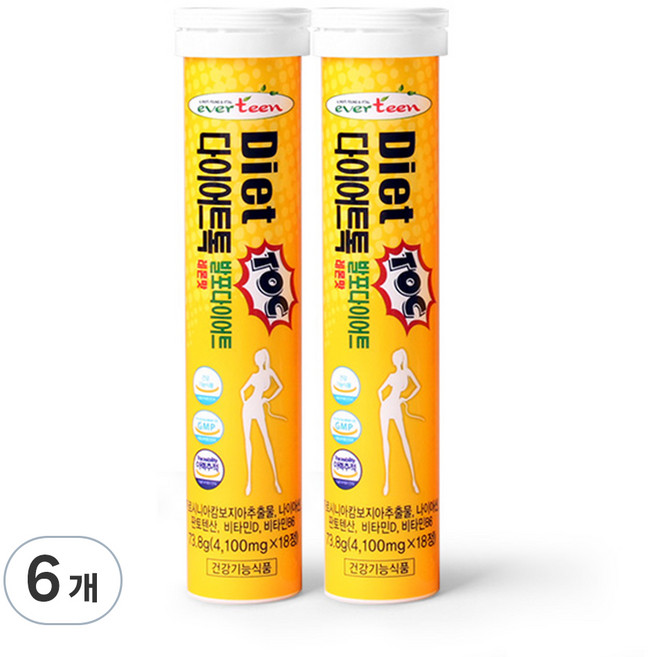 다이어트톡 발포다이어트 레몬맛, 18정, 6개