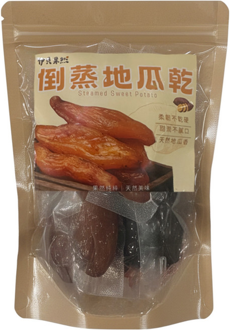 伊貝果然 倒蒸地瓜乾, 1個, 300g