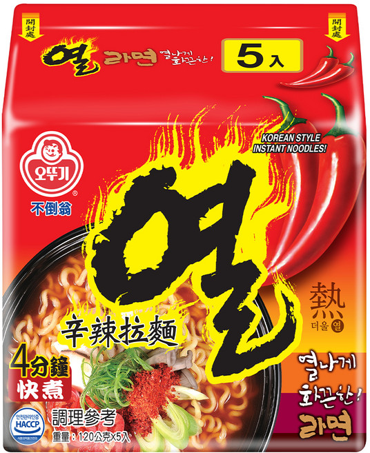 OTOKI 不倒翁 辛辣拉麵 120g, 5包