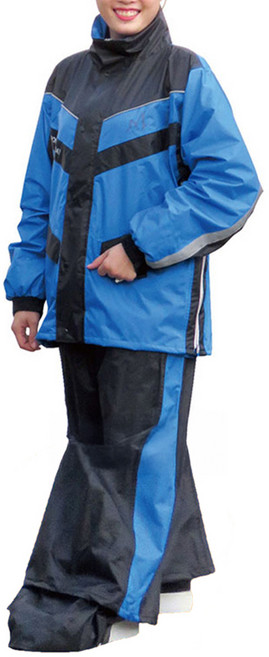 Moto cap 鈦鴻 雙側開運動風雨衣, 藍色