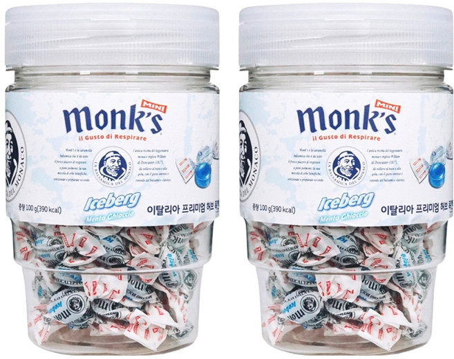 Monks 아이스버그 캔디, 100g, 2개