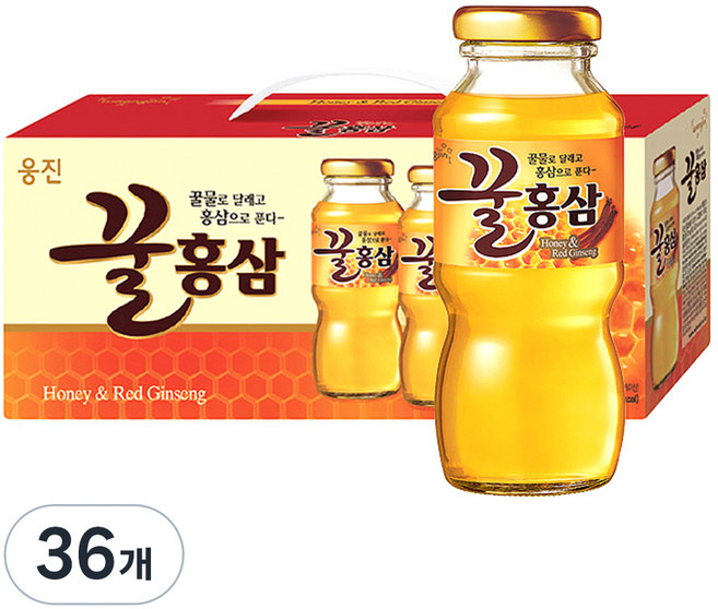 웅진 꿀 홍삼 혼합 음료, 180ml, 36개