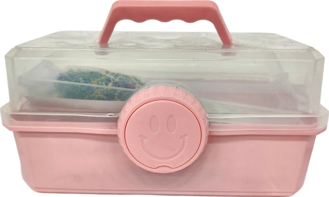 BEST 咕卡561件套 + 三層收納盒 27 x 16 x 13cm, 粉色, 1個