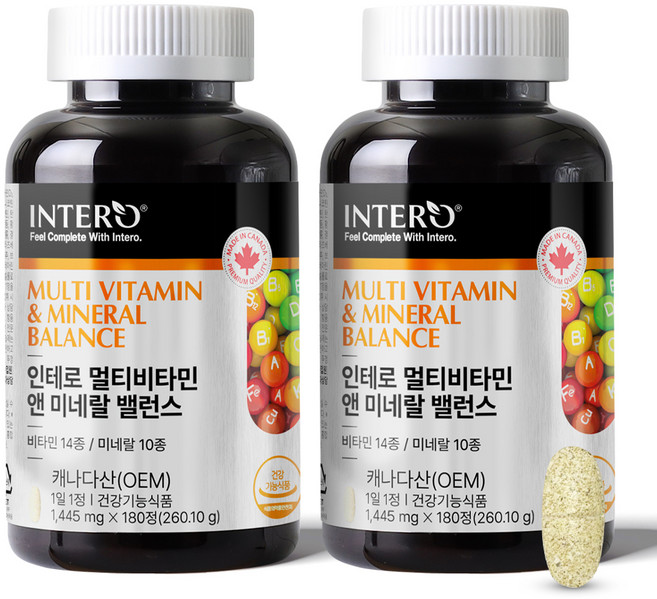 인테로 멀티비타민 앤 미네랄 밸런스, 180정, 2개