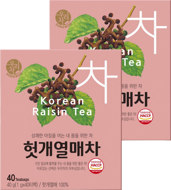 우리차 헛개열매차 티백, 1g, 40개입, 2개