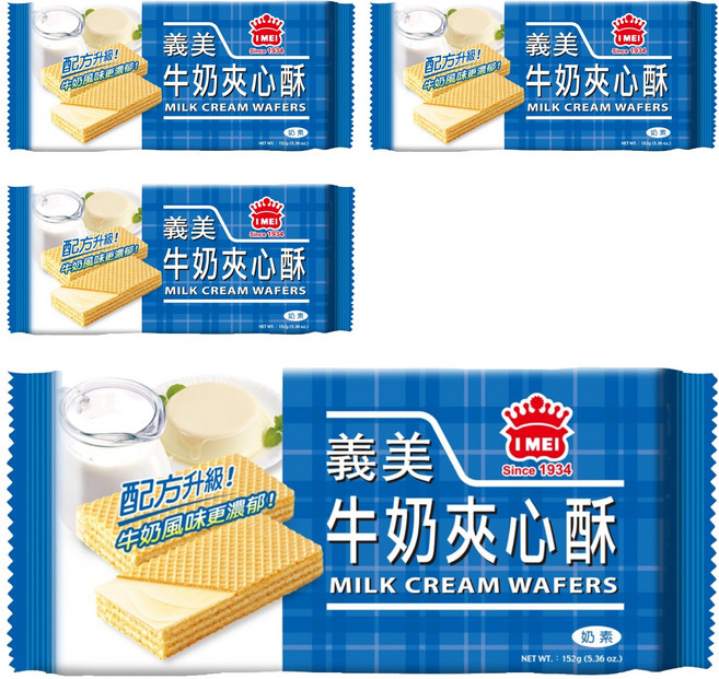 義美 牛奶夾心酥, 152g, 4包