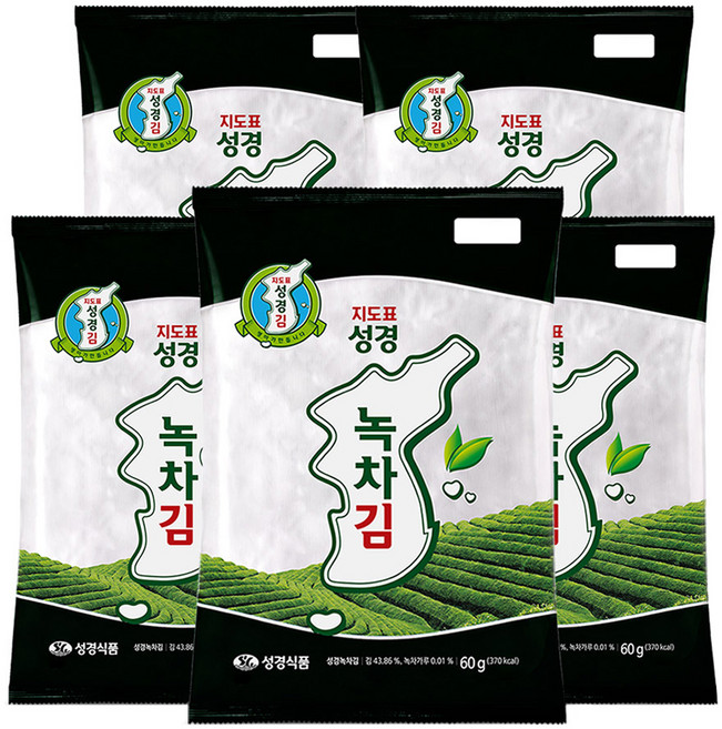 지도표성경 성경 녹차김, 60g, 5개
