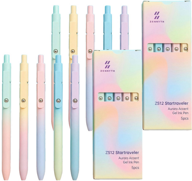 리드홈 오로라 젤펜 0.7mm 5종 세트, 혼합색상, 2세트