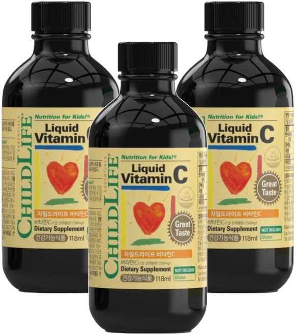 차일드라이프 액상 비타민 C 오렌지맛, 118ml, 3개 - 쿠팡