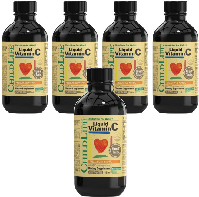 차일드라이프 액상 비타민 C 오렌지맛, 118ml, 5개