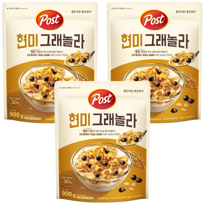 포스트 현미 그래놀라 시리얼, 900g, 3개