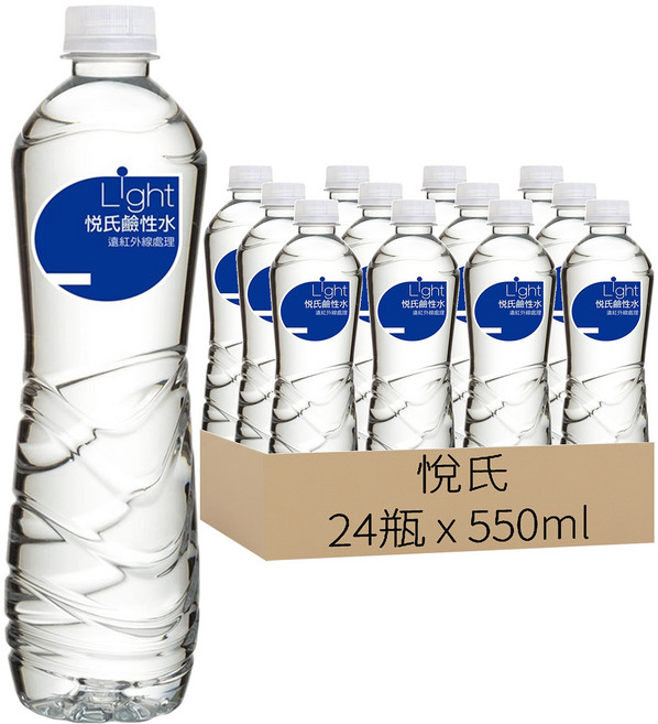 悅氏 Light鹼性水, 24瓶, 550ml