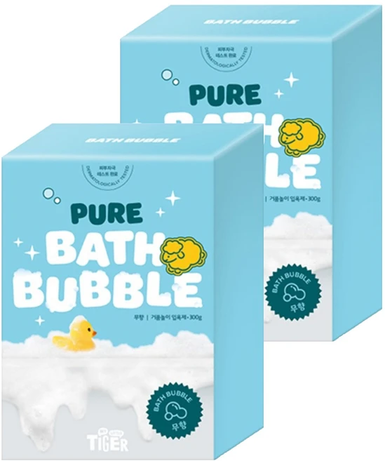 마이리틀타이거 아동용 배쓰버블 거품입욕제 무향, 300g, 2개 - 쿠팡