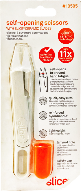 Slice 陶瓷裁縫小剪刀 氧化鋯安全刀片 耐用尼龍手柄 靈巧設計, 1支, 白色