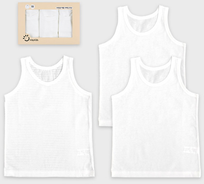 메이키즈 남성용 통기성 백물 런닝 3종 세트