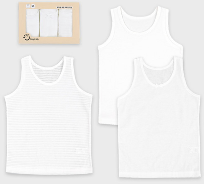 메이키즈 무형광 백물 여런닝 3매입