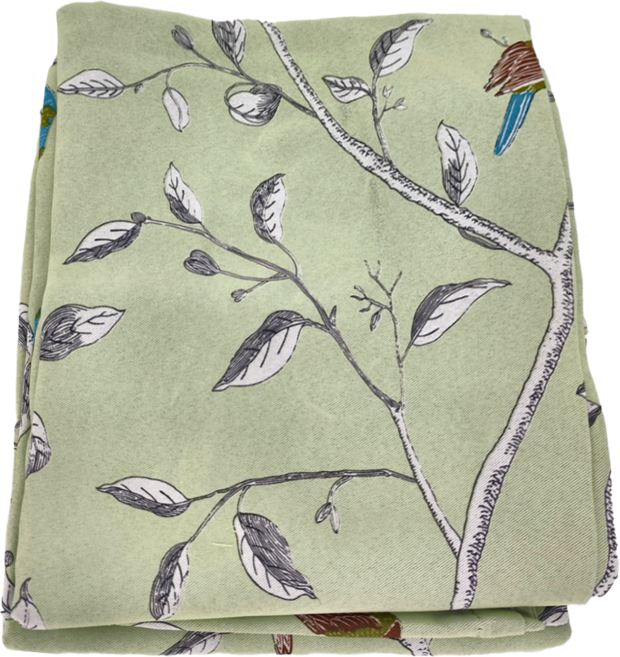 小銅板 遮光窗簾 2片, 田園小鳥綠