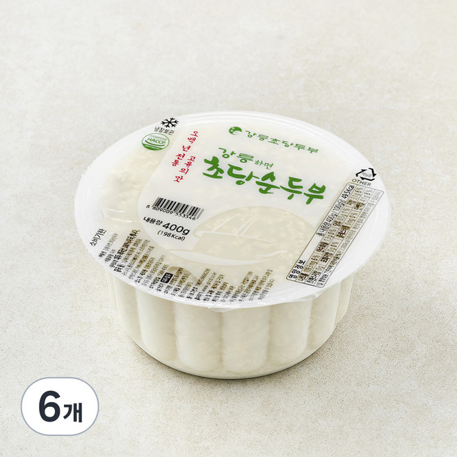 강릉초당두부 강릉하면 초당 순두부, 400g, 6개