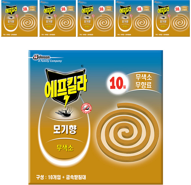 에프킬라 모기향 무향 10p, 6개