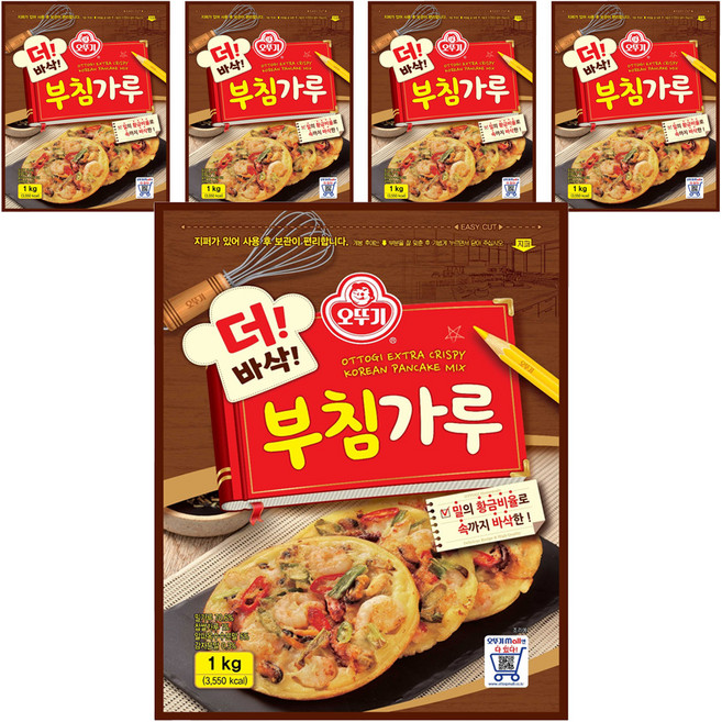 오뚜기 더 바삭 부침가루, 1kg, 5개