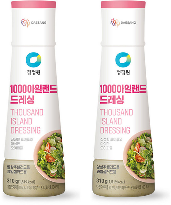 청정원 1000 아일랜드 드레싱, 310g, 2개