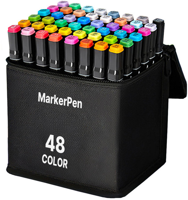 다다 디자인 드로잉 마커펜 천케이스, 48색, 1세트