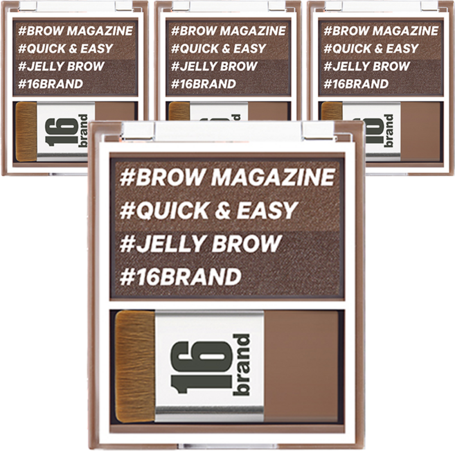 16브랜드 브로우 매거진 아이브로우 섀도 3.6g, 코코브라운, 4개