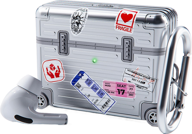 미아크 에어팟 프로 3세대 캐리어 케이스, 실버, 1개