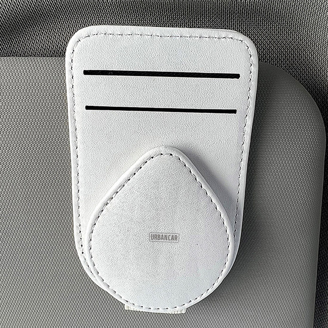 어반카 마그네틱 가죽 선바이저 클립, 화이트, 1개