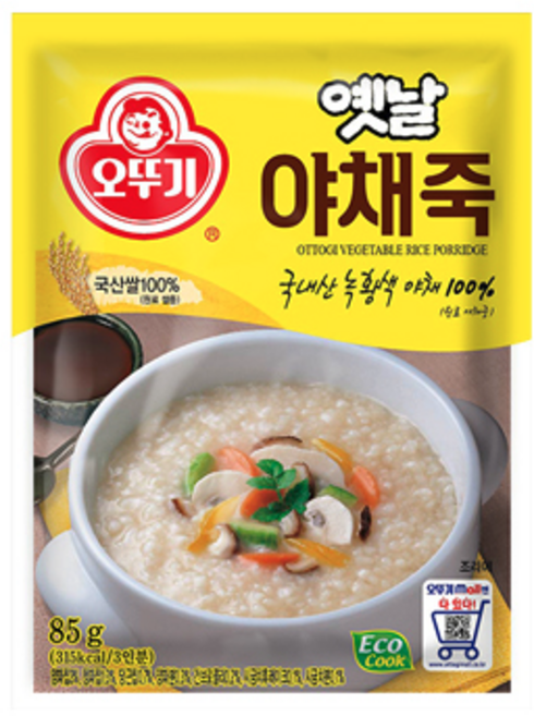 오뚜기 야채죽, 1개, 85g