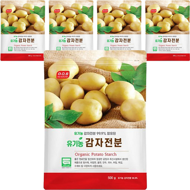OQB 유기농 감자전분, 500g, 5개