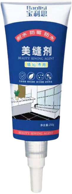 寶利思 磁磚填縫劑/瓷磚修補劑/美縫劑 附工具組 美縫球 + 美縫貼10m 隨機附贈擦拭布或美工刀 淺灰色, 1組