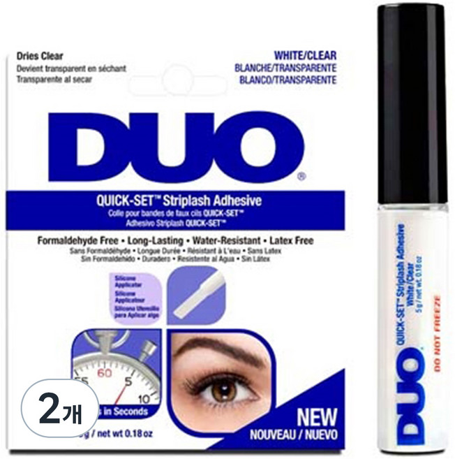듀오 퀵셋 속눈썹 접착제, 클리어, 2개